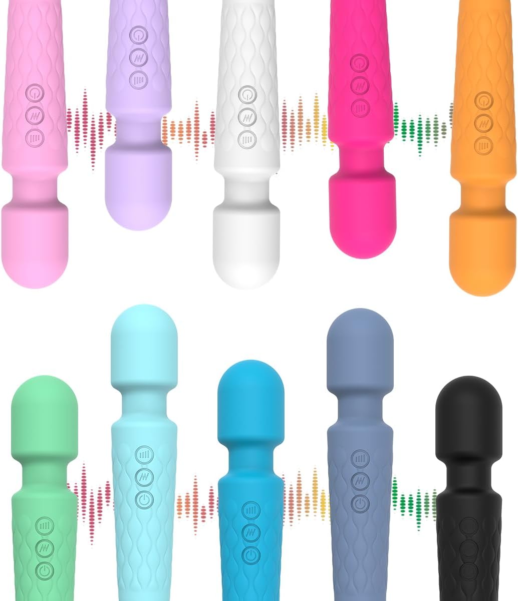 20 Magic Powerful Wand Massager Modes, Whisper Quiet, Waterproof, Handheld, Cordless for Neck Shoulder Back Body Massage, Sports Recovery and Muscle Aches Gift-Mini Green Christmas Day Gifts