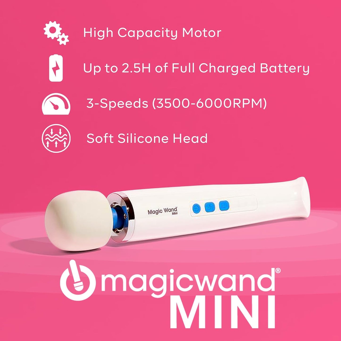 Mini HV-135 Cordless Multi-Speed Personal Massager - Compact Design with Soft Silicone Head & Flexible Neck for Neck, Hand, Back, Muscle, and Head Relief