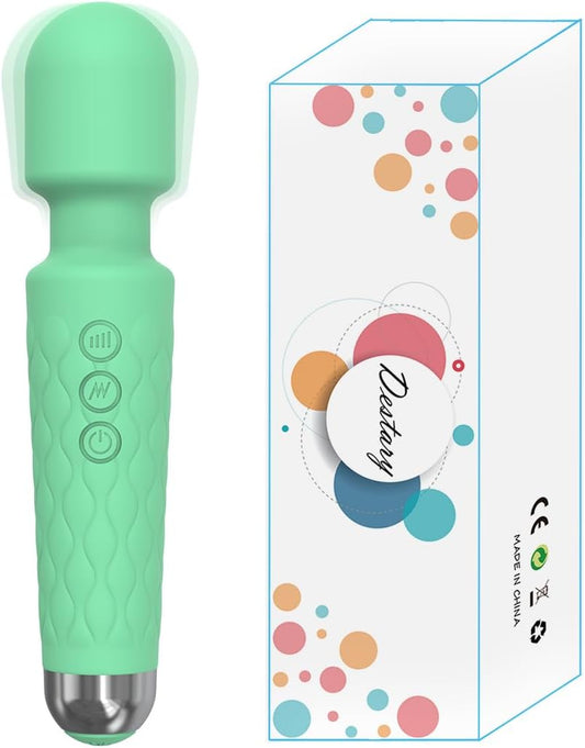 20 Magic Powerful Wand Massager Modes, Whisper Quiet, Waterproof, Handheld, Cordless for Neck Shoulder Back Body Massage, Sports Recovery and Muscle Aches Gift-Mini Green Christmas Day Gifts